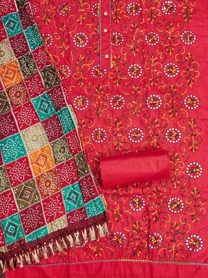 Embroidered Unstitched Dress Material 3