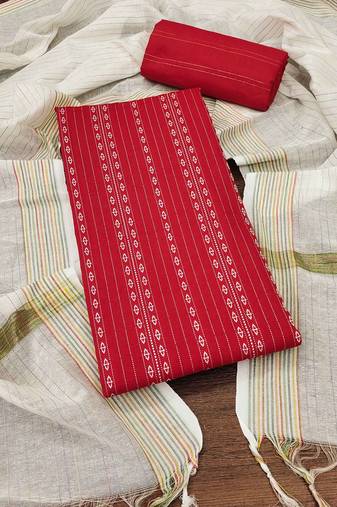 Ethnic Motifs Woven Design Unstitched Dress Material