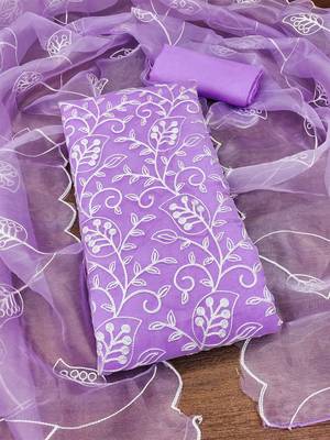 Floral Embroidered Unstitched Dress Material 1