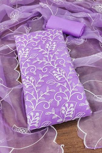Floral Embroidered Unstitched Dress Material