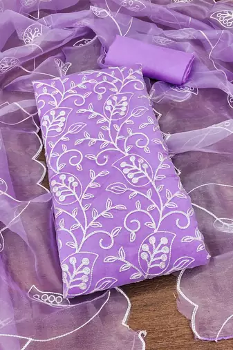 Floral Embroidered Unstitched Dress Material