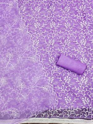 Floral Embroidered Unstitched Dress Material 3