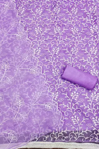 Floral Embroidered Unstitched Dress Material