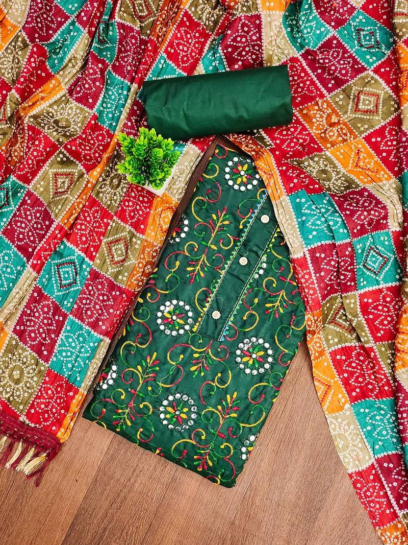 Embroidered Unstitched Dress Material