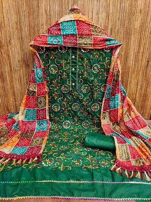 embroidered unstitched dress material 2