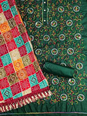embroidered unstitched dress material 3