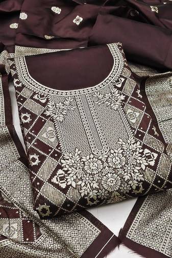 Art Silk Unstitched Dress Material