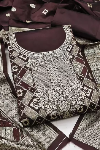 Art Silk Unstitched Dress Material