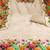 Cream Vichitra Silk With Floral Printed Unstitched Dress Material