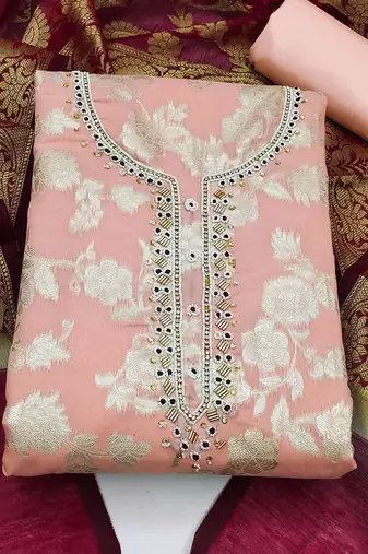 Woven Design Unstitched Dress Material