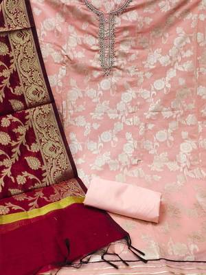 Woven Design Unstitched Dress Material 4