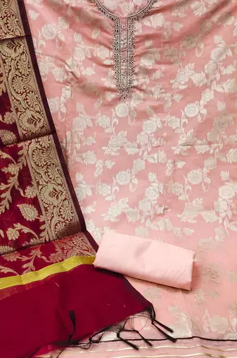 Woven Design Unstitched Dress Material