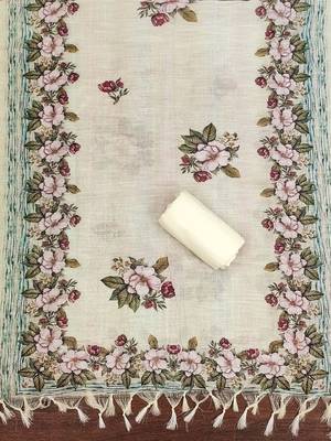 Printed Linen Semi-Stitched Dress Material 3