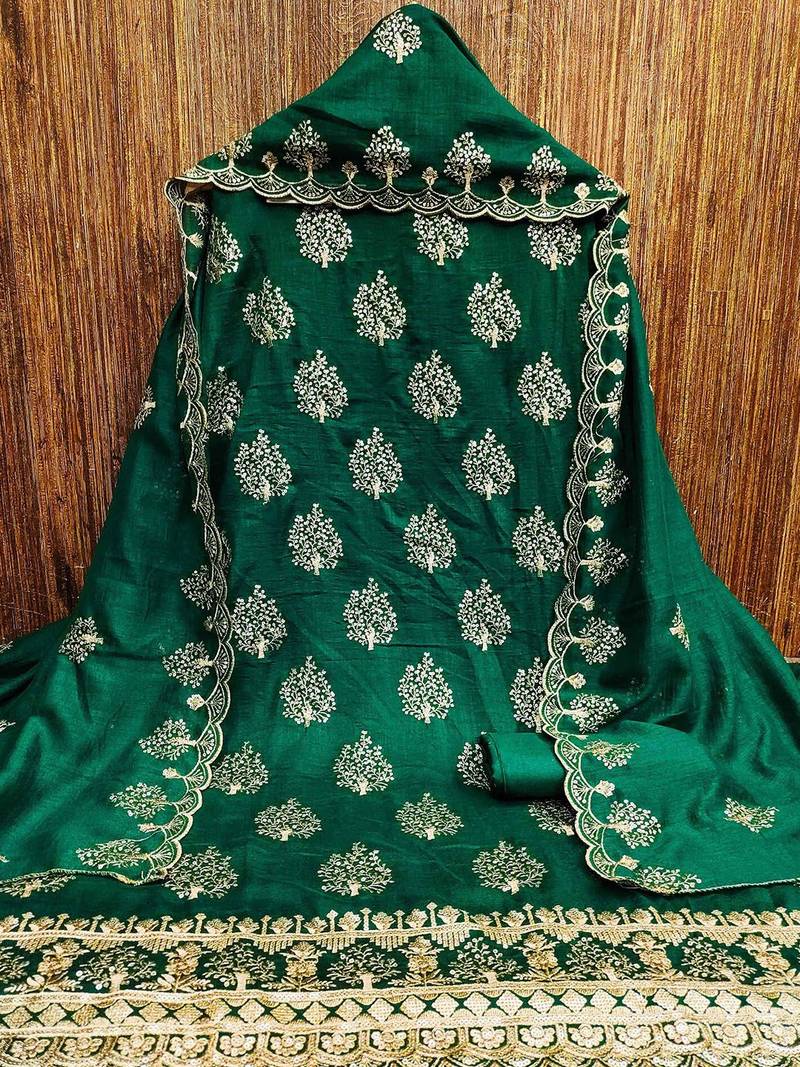 Embroidered Unstitched Dress Material