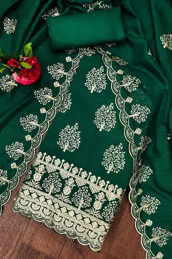 Embroidered Unstitched Dress Material