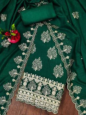 Embroidered Unstitched Dress Material 3