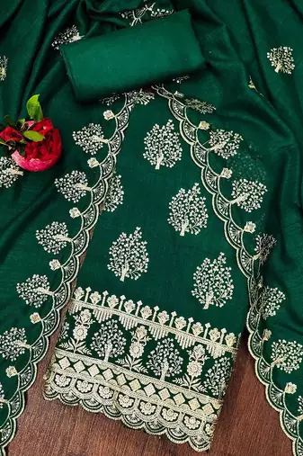 Embroidered Unstitched Dress Material