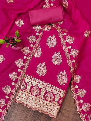 Floral Embroidered Unstitched Dress Material 2