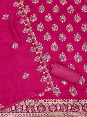 Floral Embroidered Unstitched Dress Material 4