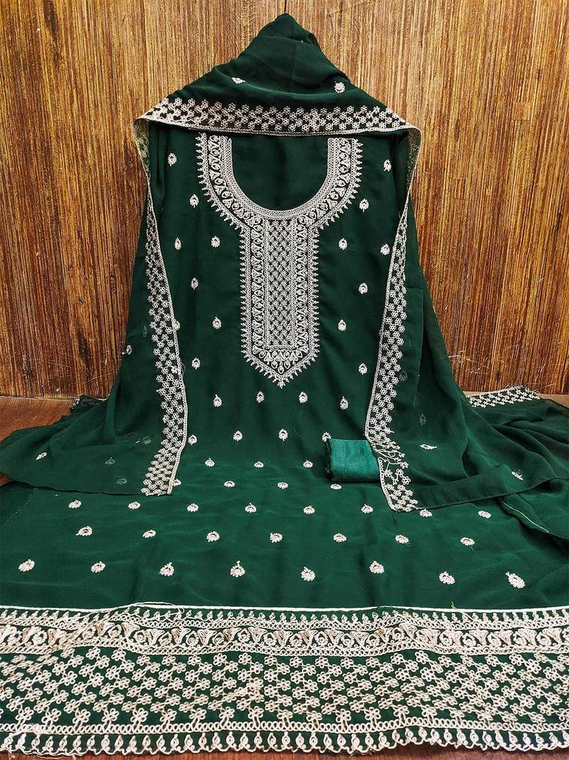 Embroidered Unstitched Dress Material