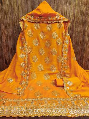 Floral Embroidered Unstitched Dress Material 1