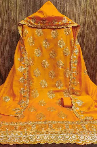 Floral Embroidered Unstitched Dress Material