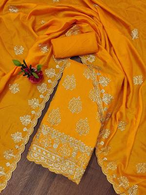 Floral Embroidered Unstitched Dress Material 2