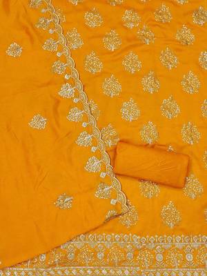 Floral Embroidered Unstitched Dress Material 4