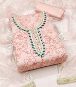Floral Printed Beads and Stones Unstitched Dress Material