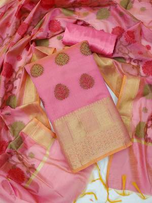 Ethnic Motifs Woven Design Unstitched Dress Material 1