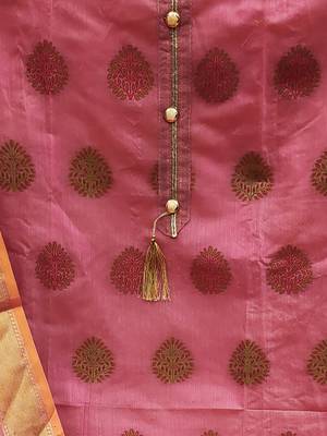 Ethnic Motifs Woven Design Unstitched Dress Material 4