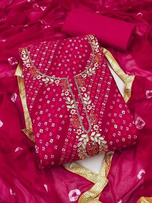 Embellished Unstitched Dress Material 4