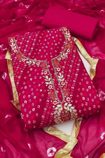 Embellished Unstitched Dress Material