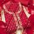 Cotton Blend Red Embellished Dress Material