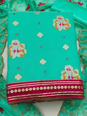 ethnic motifs woven design zari unstitched dress material 2