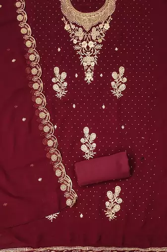 embroidered unstitched dress material