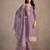 Lavender Heavy Organza Fabric Embroidery Sequence Work salwar suit collection un stitched