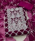 embroidered organza unstitched dress material