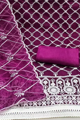 embroidered organza unstitched dress material