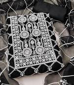 floral embroidered thread work organza unstitched dress material