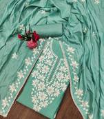 floral embroidered beads and stones unstitched dress material
