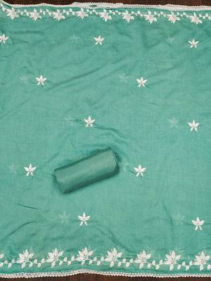 floral embroidered beads and stones unstitched dress material 4