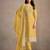 Yellow Heavy Organza Fabric Embroidery Sequence Work salwar suit collection un stitched
