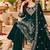 Green Heavy Velvet Fabric Embroidery Sequence Work salwar suit collection un stitched