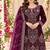 Purple Heavy Velvet Fabric Embroidery Sequence Work salwar suit collection un stitched