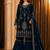 Blue Velvet Fabric Embroidery Sequence Work salwar suit collection un stitched