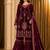 Maroon Velvet Fabric Embroidery Sequence Work salwar suit collection un stitched