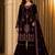 Purple Velvet Fabric Embroidery Sequence Work salwar suit collection un stitched