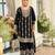 Black Chinon Fabric Embroidery Sequence Work sharara salwar suit collection un stitched