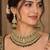 Traditional Green Kundan Necklace Set with Golden
